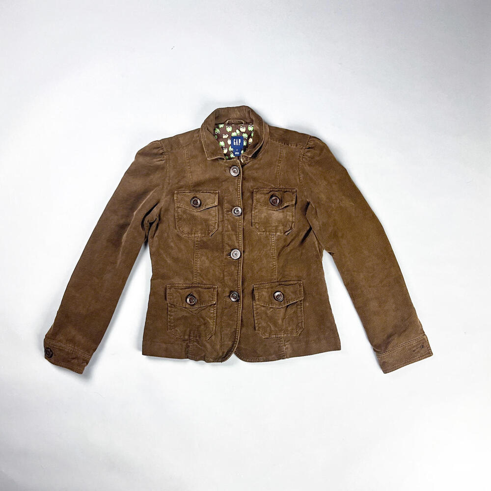 Vintage GAP Women's Brown Corduroy Button-Up Jacket